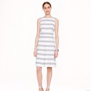 J.crew basket weave white stripe dress